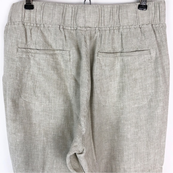 Van Heusen Linen Rayon Blend Drawstring Ankle Pants Vertical Stripe - Picture 6 of 10